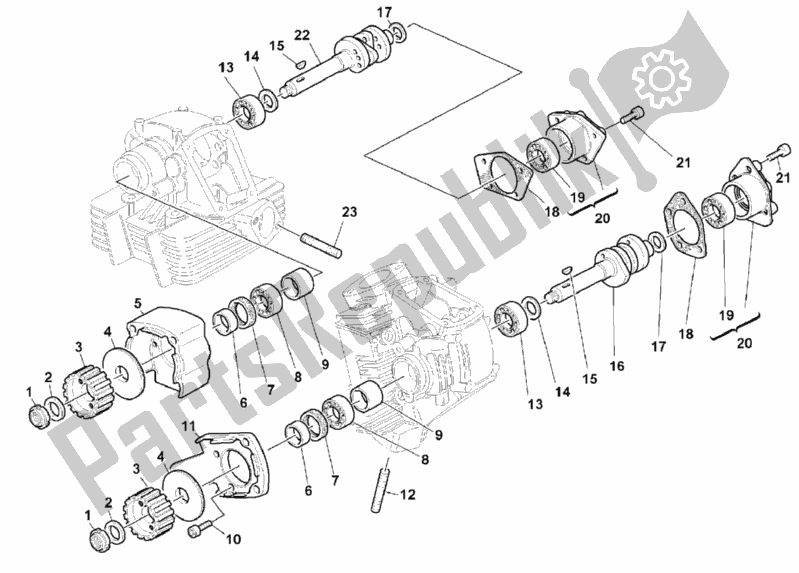 All parts for the Camshaft of the Ducati Monster 900 City 1999